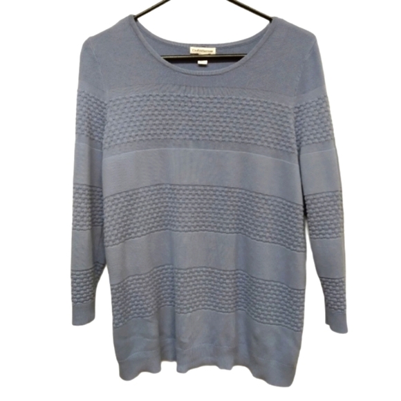 Croft & Barrow blue textured knit sweater - Picture 1 of 9